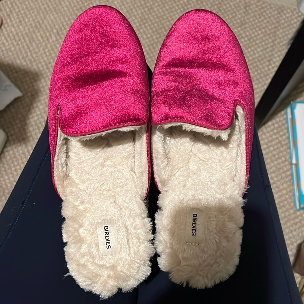 Birdie phoebe velvet fur lined slides